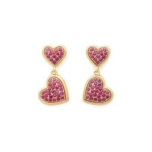 Heart Pave Drop Earrings, PINK - kate spade new york